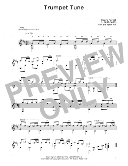 page one of Trumpet Tune (Solo Guitar)