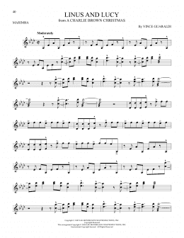 page one of Linus And Lucy (Marimba Solo)