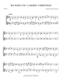 page one of We Wish You A Merry Christmas (Violin Duet)