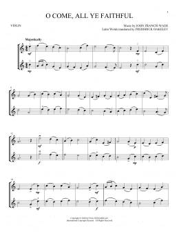 page one of O Come, All Ye Faithful (Violin Duet)
