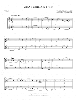 page one of What Child Is This? (Violin Duet)