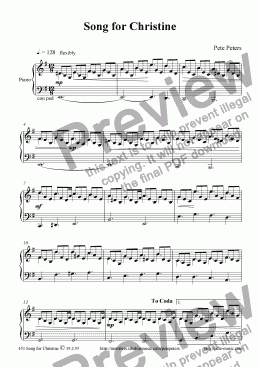 page one of Song For Christine [piano solo]