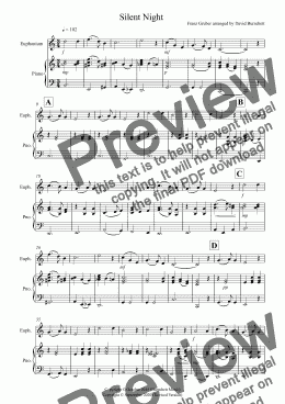 page one of Silent Night for Euphonium and Piano