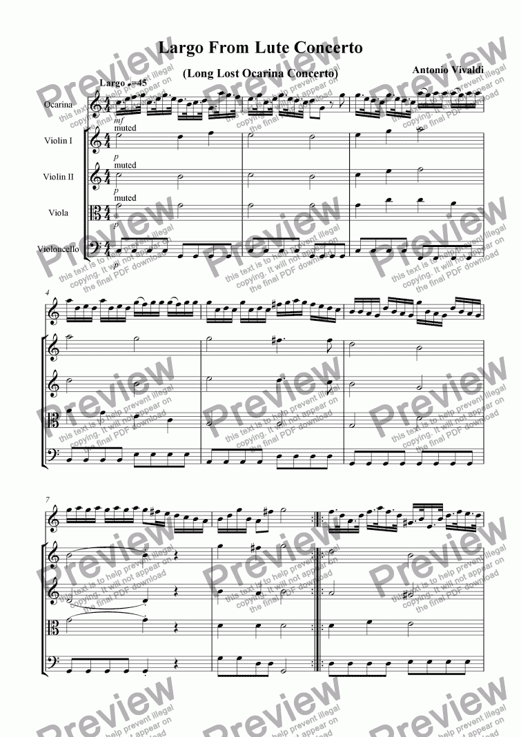page one of Another Long Lost Ocarina Concerto Movement