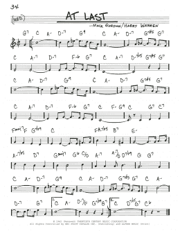 page one of At Last (Real Book – Melody & Chords)