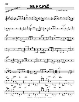 page one of Se A Cabo (Real Book – Melody & Chords)