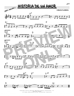 page one of Historia De Un Amor (Real Book – Melody & Chords)