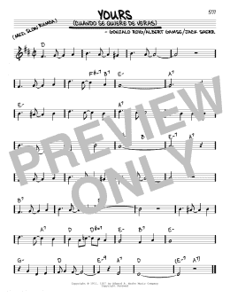 page one of Yours (Quiereme Mucho) (Real Book – Melody & Chords)