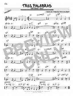 page one of Tres Palabras (Without You) (Real Book – Melody & Chords)
