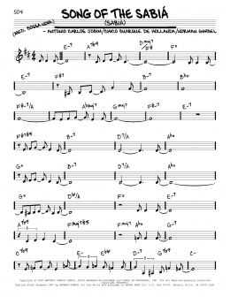 page one of Song Of The Sabiá (Sabiá) (Real Book – Melody & Chords)