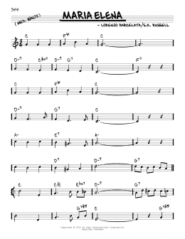 page one of Maria Elena (Real Book – Melody & Chords)