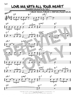 page one of Love Me With All Your Heart (Cuando Calienta El Sol) (Real Book – Melody & Chords)