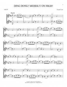 page one of Ding Dong! Merrily On High! (Violin Duet)