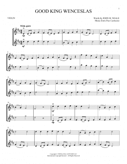 page one of Good King Wenceslas (Violin Duet)