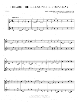 page one of I Heard The Bells On Christmas Day (Violin Duet)