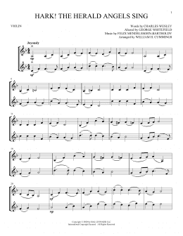 page one of Hark! The Herald Angels Sing (Violin Duet)