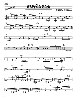 page one of Espana Cani (Real Book – Melody & Chords)