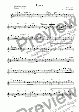 page one of Leola - Lead Sheet