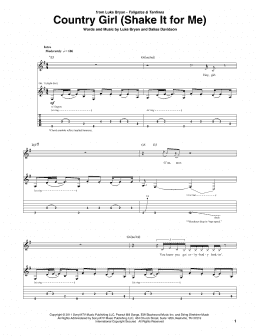 page one of Country Girl (Shake It For Me) (Guitar Tab)