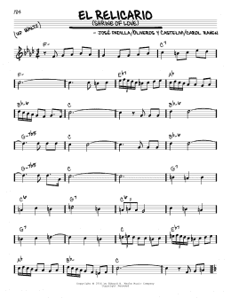 page one of El Relicario (Shrine Of Love) (Real Book – Melody & Chords)