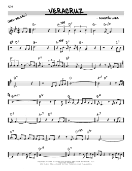 page one of Veracruz (Real Book – Melody & Chords)