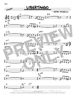 page one of Libertango (Real Book – Melody & Chords)