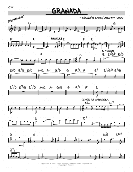 page one of Granada (Real Book – Melody & Chords)