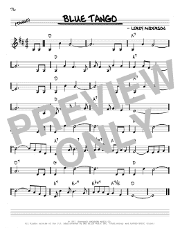page one of Blue Tango (Real Book – Melody & Chords)