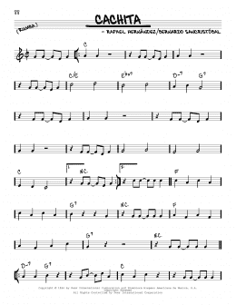page one of Cachita (Real Book – Melody & Chords)