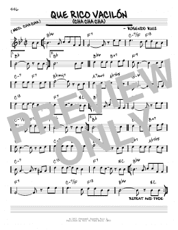 page one of Que Rico Vacilon (Cha Cha Cha) (Real Book – Melody & Chords)