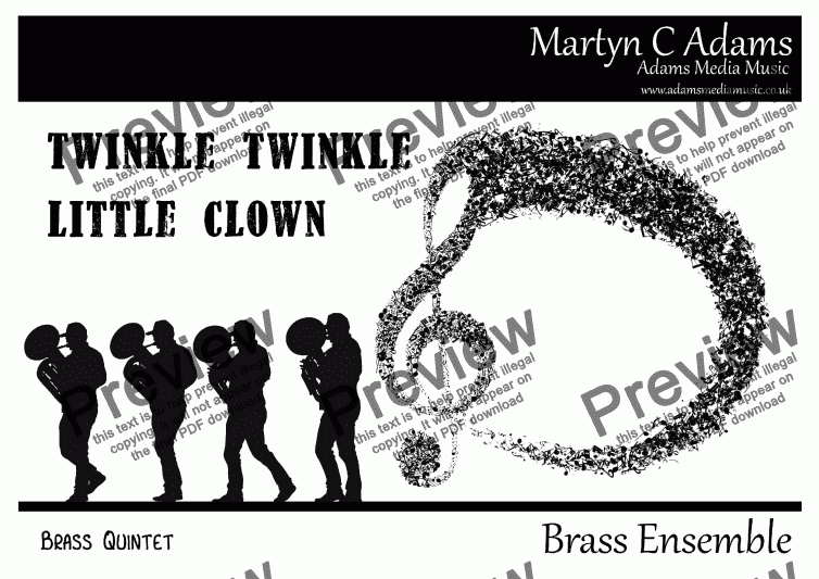 page one of Twinkle Twinkle Little Clown - Brass Quintet