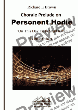 page one of Chorale Prelude on Personent Hodie - Brass Quintet