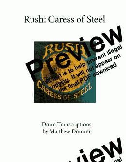 page one of Caress of Steel - Rush (complete album) 