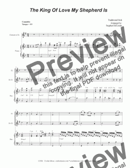 page one of The King Of Love My Shepherd Is (Duet for Flute and Bb-Clarinet)