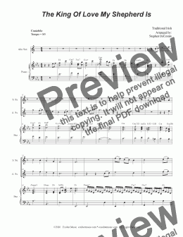 page one of The King Of Love My Shepherd Is (Duet for Soprano and Alto Saxophone)