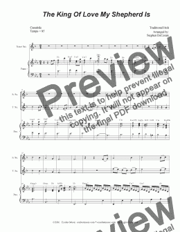 page one of The King Of Love My Shepherd Is (Duet for Soprano and Tenor Saxophone)