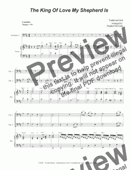 page one of The King Of Love My Shepherd Is (Trombone Duet)