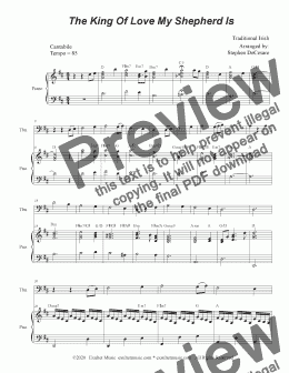 page one of The King Of Love My Shepherd Is (Trombone solo and Piano)