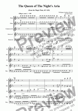 page one of Queen of the Night's Aria (Magic Flute)