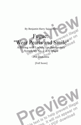 page one of Fugue: "Wear Pearls and Smile"