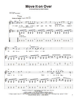 page one of Move It On Over (Guitar Tab (Single Guitar))