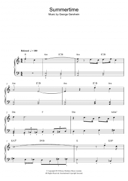 page one of Summertime (Easy Piano)