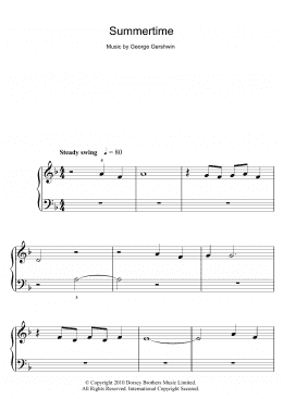 page one of Summertime (Easy Piano)