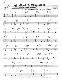 page one of An Affair To Remember (Our Love Affair) (Real Book – Melody & Chords)