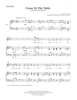 page one of Come to the Table (Piano & Vocal)