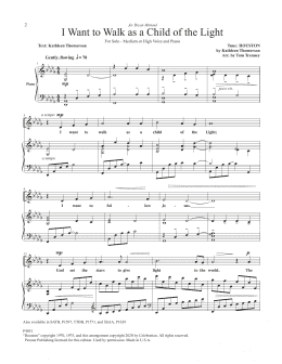 page one of I Want To Walk As A Child Of The Light (Piano & Vocal)