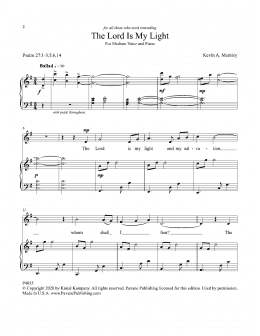 page one of The Lord Is My Light (Piano & Vocal)