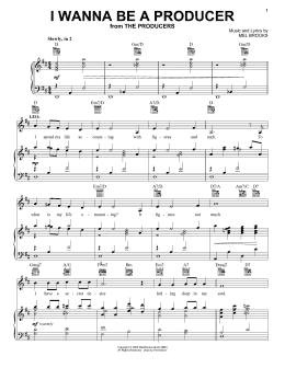 page one of I Wanna Be A Producer (from The Producers) (Piano, Vocal & Guitar Chords (Right-Hand Melody))