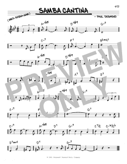 page one of Samba Cantina (Real Book – Melody & Chords)