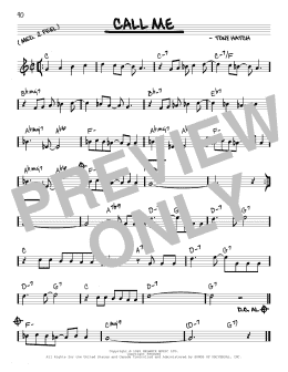 page one of Call Me (Real Book – Melody & Chords)